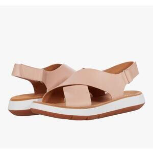 Clarks Women's Jemsa Cross Slide Strappy Slingback Sandal Size 9 Tan Neutral